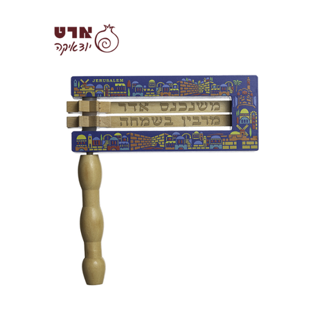 UK42768 רעשן ענק עץ צבעוני עם הדפסה 29X35 ס