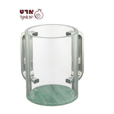 UK42922נטלה אקריליק מהודרת שקופה עם ידיות כסף 13 ס