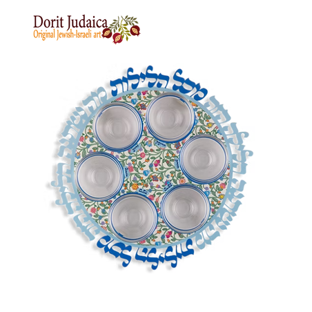 קערת סדר דגם פרחים הודי PK-20-