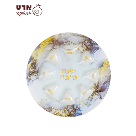 UK81506 צלחת זכוכית מהודרת לראש השנה 35 ס