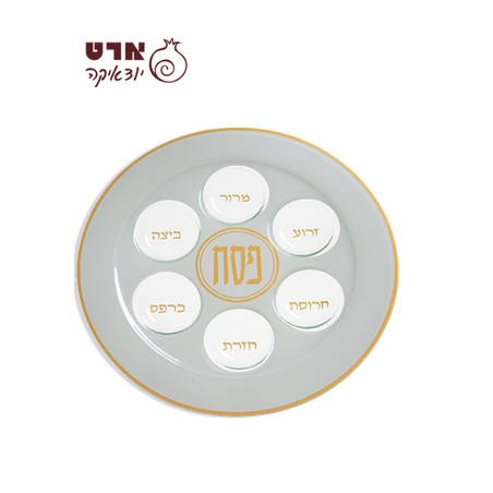 UK82274 צלחת פסח מזכוכית עם הדפסה 35 ס