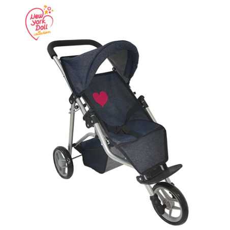 עגלה 3 גלגלים לבובת ניו יורק 240A - גינס כהה