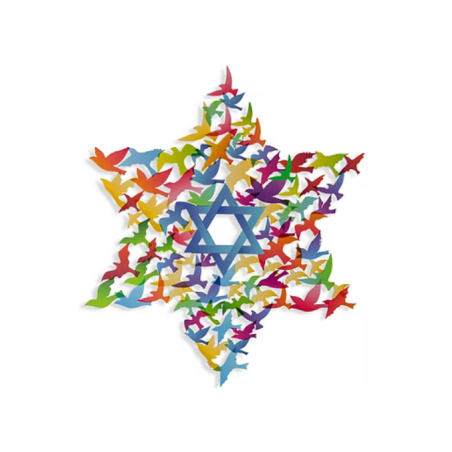 קישוט קיר-מגן דוד גדול-דגם  MD-BIRDS ציפורים