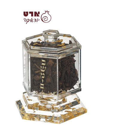 UK81548 כלי לבשמים מאקריליק נצנצים זהב 8 ס