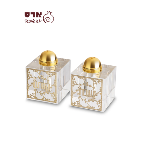 UK55843 זוג מלחיות קריסטל עם פלקטה 
