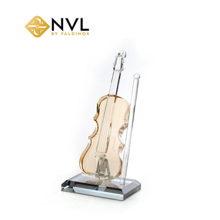 X5813A קישוט כינור קריסטל ענבר שילוב אפור 10/6.5 גובה 22 ס