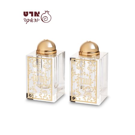 UK82144 מלחיה (זוג) קריסטל עם פלקטה חיתוך לייזר 6x4 ס