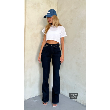 ג’ינס כהה עם לייקרה בגזרה מתרחבת SEXO