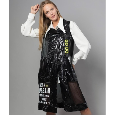 Antigo - וסט ארוך עם הדפסים גרפיים (Long Graphic Vest)