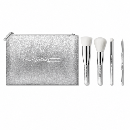 MAC Cosmetics brush of snow essential brush kit-4 PC + Pouch Brand New in Box
