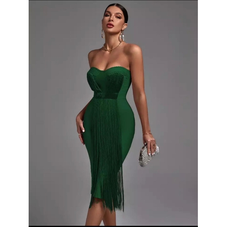 שמלת ערב מידי ירוקה