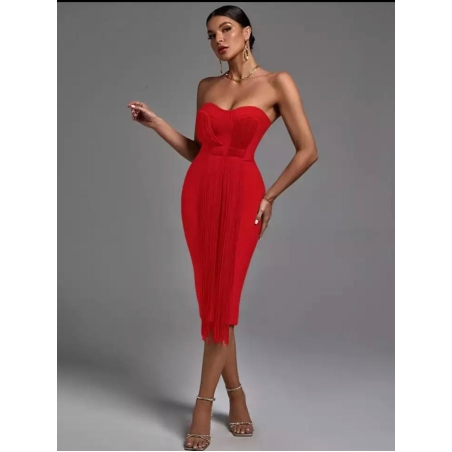 שמלת ערב מידי אדומה