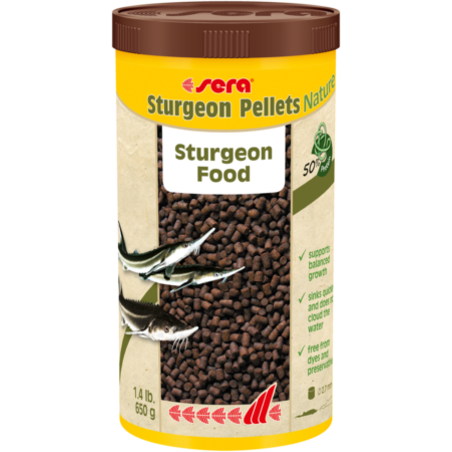 סרה מזון גרנולט חדקנים נייצ'ר 1000 מ”ל - Sera SMLturgeon Pellets Nature 1000 ML