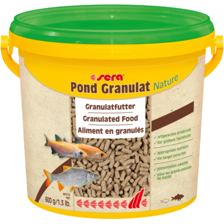 סרה פונד גרנולט נייצ'ר  3.8 ליטר  - Sera Pond Granulat Nature 3.8 L