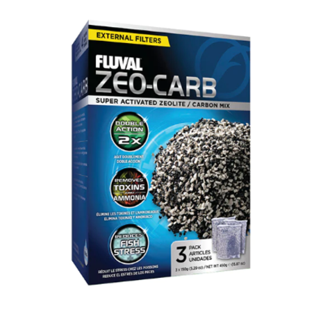 מיקס פחם פעיל וזאוליט זאו קארב פלובל 450 גרם - Fluval ZEO-CARB Active Carbon and Zeolite mix 450g