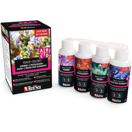 תוספי טרייס קולורס ABCD רד סי 4*100 מ”ל - RED SEA TRACE COLORS Trace Elements supplements