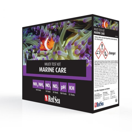 ערכת חמש בדיקות מים רד סי למים מלוחים - RED SEA MARINE CARE TEST KIT