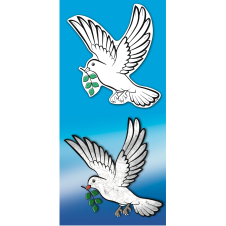 עבודת יצירה יונה עם עלי סול וסל רוס 1/36