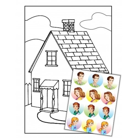 יצירה בית עם מדבקות משפחה GL