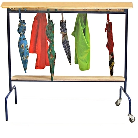 מתלה נייד לתיקים ומעילים מגן עץ