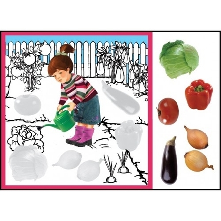 עבודת יצירה גינת ירק עם מדבקות GL