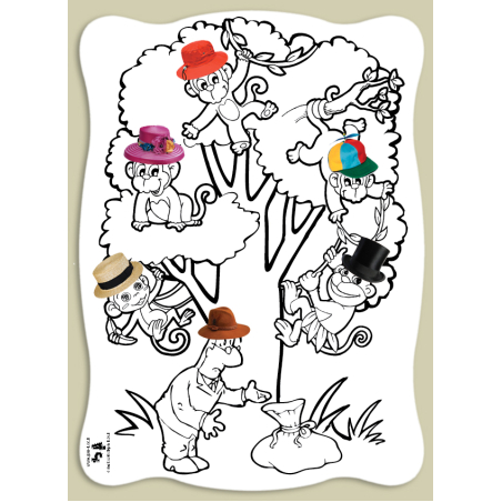 יצירה סיפור הכובעים + מדבקות 1/36