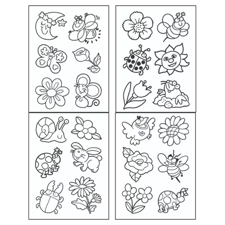 מדבקות חלון חיות ופרחים SK