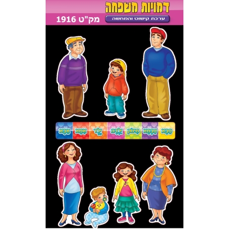 דמויות משפחה ערכת קישוט והמחשה