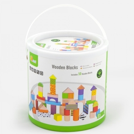 דלי קוביות עץ 50 חלקים