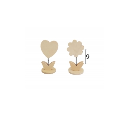 תופסן דפים קפיץ מעץ לב ופרח