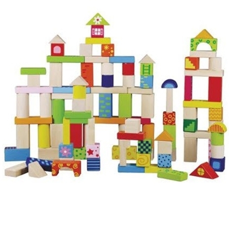 דלי קוביות עץ 100 חלקים