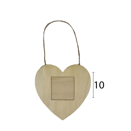 מתלה תמונה לב עץ