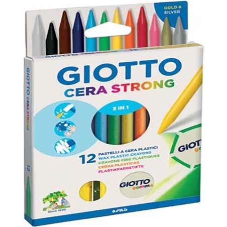 צבעי שעווה חזקים עם מחדד ומחק 12 SK