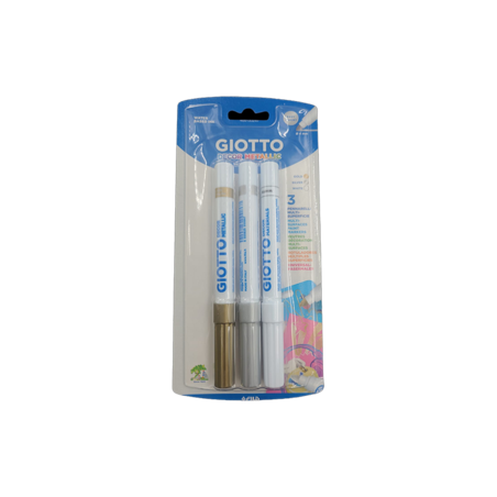 טושים גיאוטו דקור מקסי מטאלי זהב כסף לבן