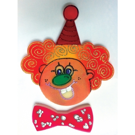 יצירה ליצן גדול עפ פפיון מספוג + שבלונה GL