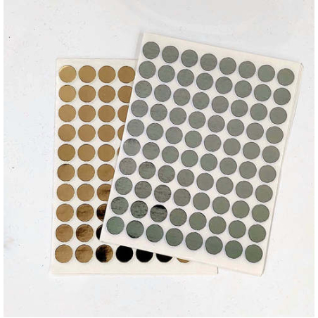 מדבקות עגולות זהב וכסף מעורב 25 דפים