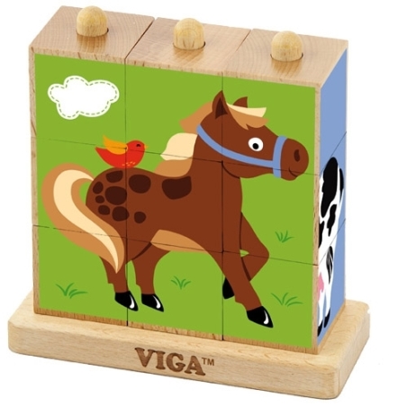 פאזל קוביה עומד - חיות בית וחווה PIT