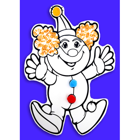 עבודת יצירה ליצן עם מדבקות וסול גרוס 1/36