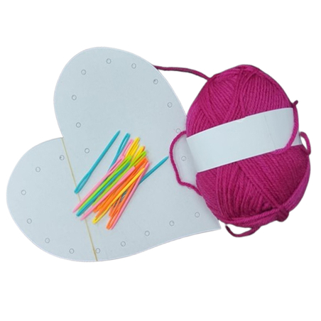 ערכת יצירה לב רקמה ומחטים 1/18