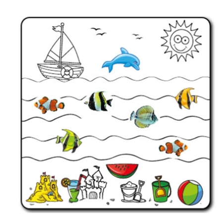 ערכת יצירה חוף ים מגזרות דגים וחוף