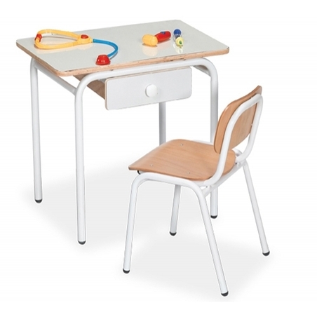 שולחן רופא רגל מתכת+מגירה NG