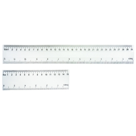 סרגל פלסטיק לבן 30 ס