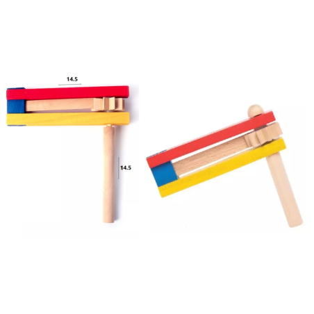 רעשן עץ צבעוני גדול