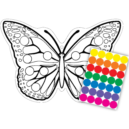 עבודת יצירה פרפר + מדבקות 1/36