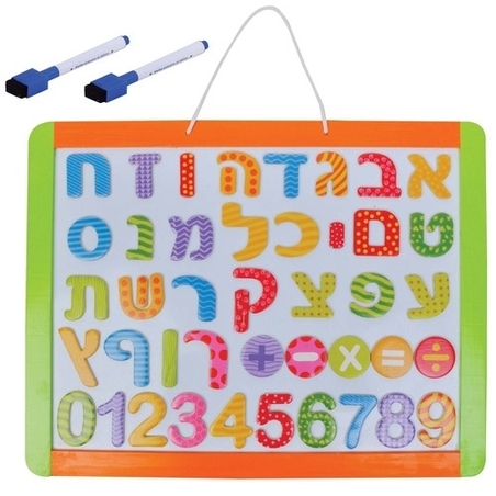 לוח מגנטי מחיק + סט אותיות ומספרים PIT