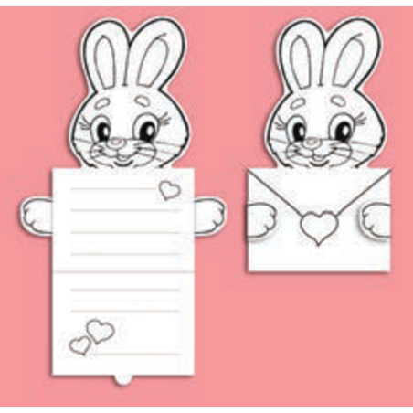 יצירה אגרת ארנב מחבק עם מדבקות 1/36