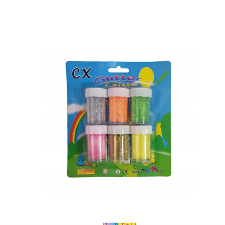 שישיית דבק נצנצים צבעוני