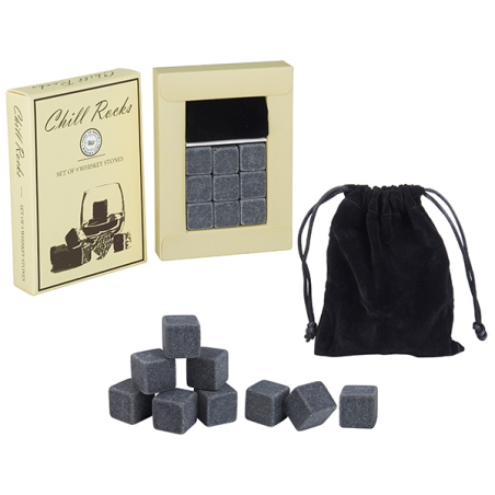 סט 9 אבני קרח כולל שקית קטיפה בקופסה מהודרת