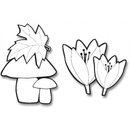 פטריות ופרחים לצביעה 1/18 GL