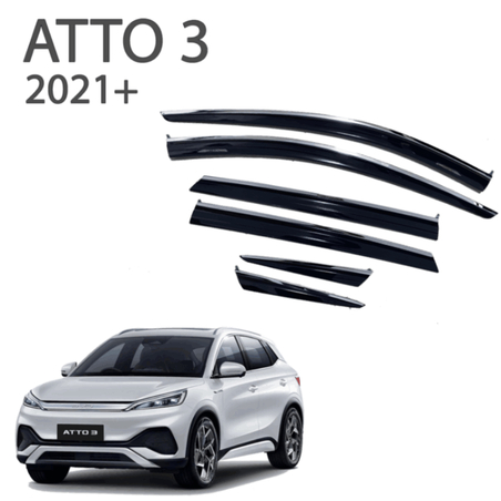 מגני רוח בהדבקה Falcon ל- BYD Atto3 משנת 2021 + עם פס ניקל סט 6 חלקים